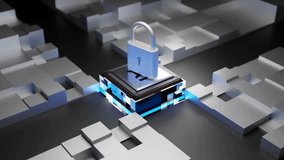 3D render of a padlock on an AI chip with glowing white circuits and data flow, symbolizing cybersecurity and artificial intelligence protection. - Powered by Shutterstock - Get 15% off with code: PIKWIZARD15
