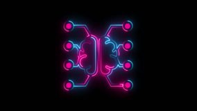 AI Cyber Defense Animation: Digital Brain and Shield for Cybersecurity on Black Background.  - Powered by Shutterstock - Get 15% off with code: PIKWIZARD15