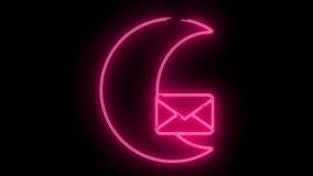 crescent moon icon and message icon with neon effect - Powered by Shutterstock - Get 15% off with code: PIKWIZARD15