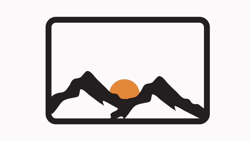 mountain icon animation  simple flat