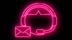 customer service icon and message icon with neon effect - Powered by Shutterstock - Get 15% off with code: PIKWIZARD15