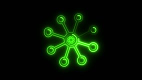 Glowing Digital Content Network, Neon Multimedia Distribution, Connected User Profile Icon, Social Media Content Management, - Powered by Shutterstock - Get 15% off with code: PIKWIZARD15