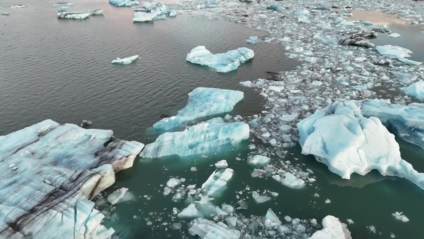 Aerial View of Icebergs on Iceland’s Diamond Beach