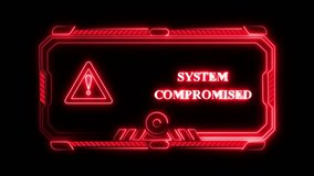 Futuristic red system compromised with glowing neon HUD interface, warning of cybersecurity breach, virus threat, or malware detection. Sci-fi digital UI with high-tech danger signal - Powered by Shutterstock - Get 15% off with code: PIKWIZARD15