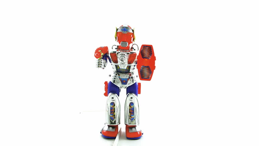 retro robot toy march forward 