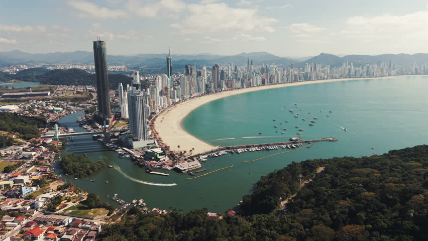 Aerial View of Balneário Camboriú, Brazil – Skyscrapers Meet the Sea