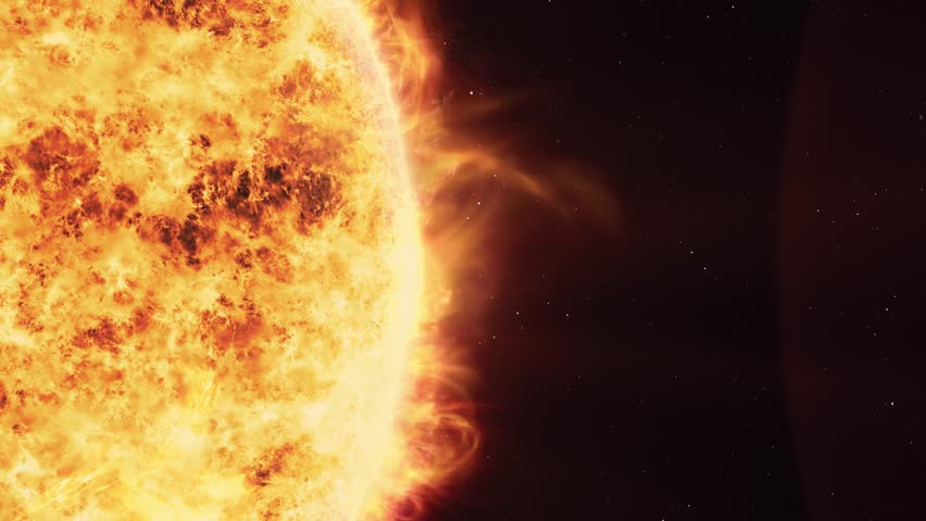 Solar Flares and Storms on the Sun Surface - Space Background