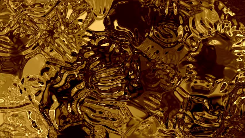 Abstract vfx overlay of molten gold forms slowly morphing and flowing. Luxurious, elegant metallic liquid creates captivating background for sophisticated visuals, branding, or events