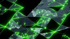Abstract futuristic background with a glowing green polygonal grid
network. plexus style motion graphics. looping animation - Powered by Shutterstock - Get 15% off with code: PIKWIZARD15
