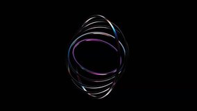 3D concentric rings forming a futuristic target shape on black background. Seamless 4K loop animation with holographic reflections. Abstract tech design element for fintech or digital themes. - Powered by Shutterstock - Get 15% off with code: PIKWIZARD15