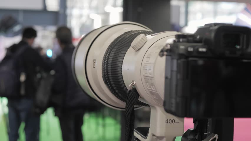 Telephoto lens aperture with nice reflections. Photography vision concept.