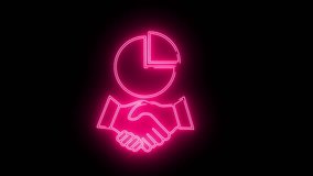 handshake icon and pie chart icon with neon effect - Powered by Shutterstock - Get 15% off with code: PIKWIZARD15