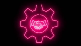 gear icon and handshake icon with neon effect - Powered by Shutterstock - Get 15% off with code: PIKWIZARD15