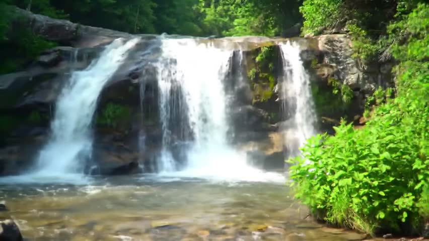 Calming Summer Waterfall in Untouched Nature