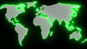 Digital Earth Grid for News Background or Corporate Presentation, seamless looping animation of a digital world map presented on a futuristic pixel grid or LED screen.   - Powered by Shutterstock - Get 15% off with code: PIKWIZARD15