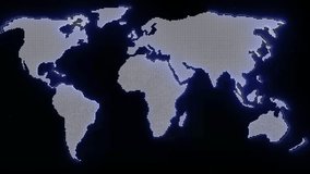 Digital Earth Grid for News Background or Corporate Presentation, seamless looping animation of a digital world map presented on a futuristic pixel grid or LED screen.   - Powered by Shutterstock - Get 15% off with code: PIKWIZARD15