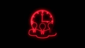 Futuristic neon red business team with clock symbolizing time management, corporate planning, teamwork, productivity, digital strategy, efficiency, and innovation in modern technology - Powered by Shutterstock - Get 15% off with code: PIKWIZARD15