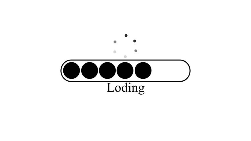 Minimalist Loading Screen with Typo Animation, featuring a progress bar with circles