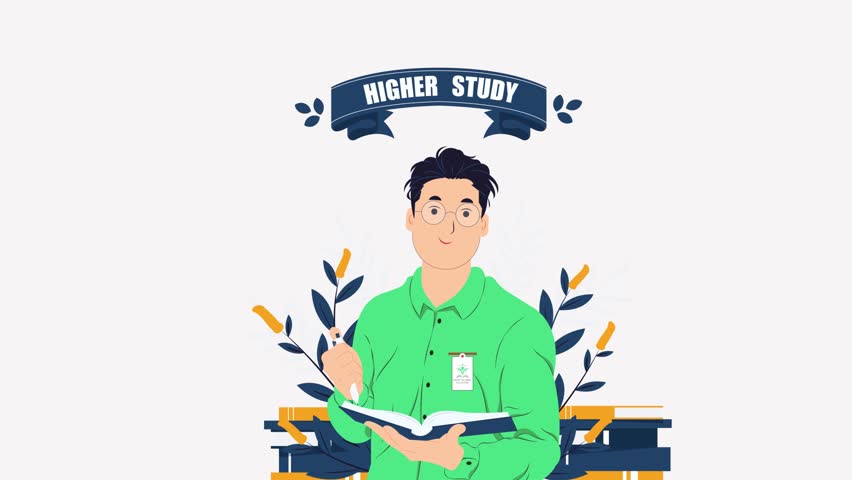 Animated video illustrating higher education concepts, student life, graduation, and academic achievement. Perfect for educational projects, university presentations, e-learning content, 