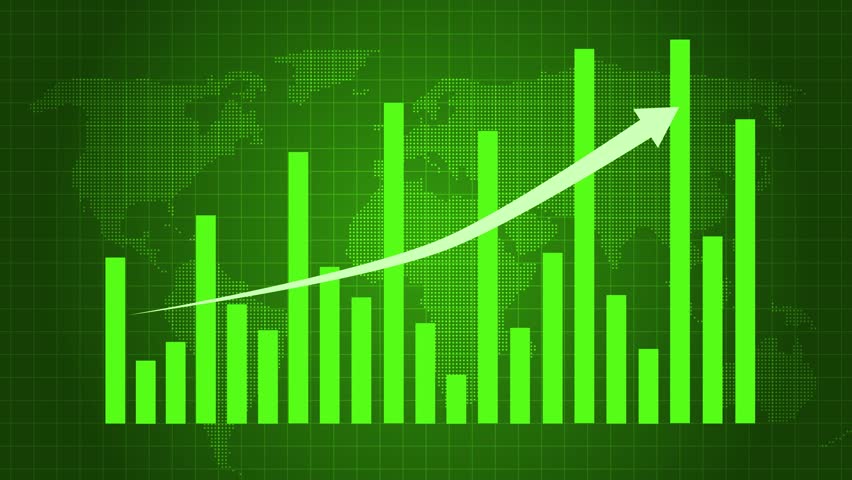 Global Growth Bar Chart with Upward Arrow Animation, Financial Growth Bar Chart Animation