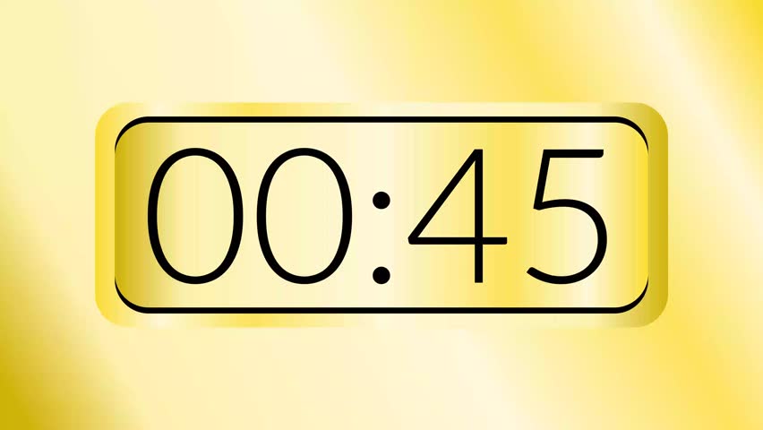 45 second countdown digital timer with luxury modern number on gold background suitable for website, app, presentation, time management, marketing
