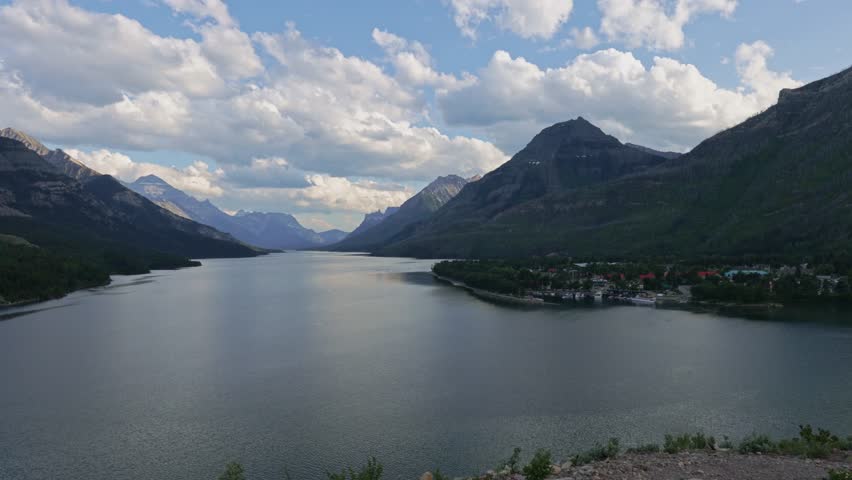 Waterton Lakes National Park, Alberta with Townsite View