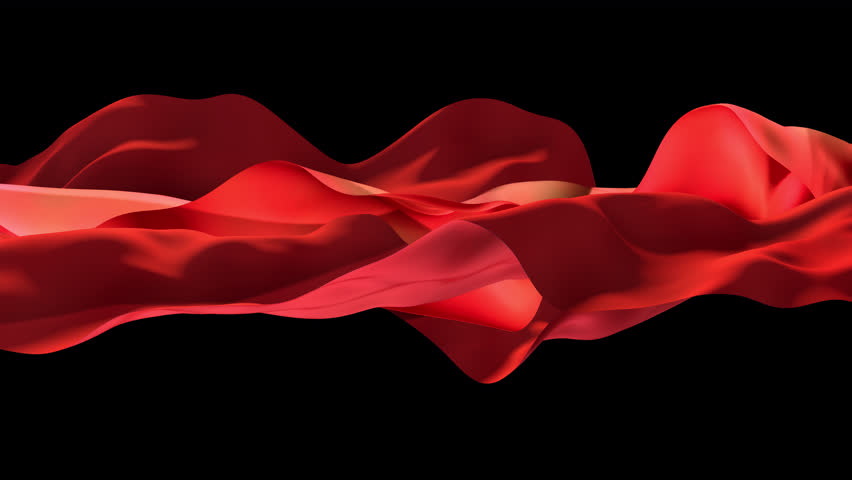 Flowing silk like fabric moving and billowing as if being blown in the wind. With alpha for easy drag and drop.