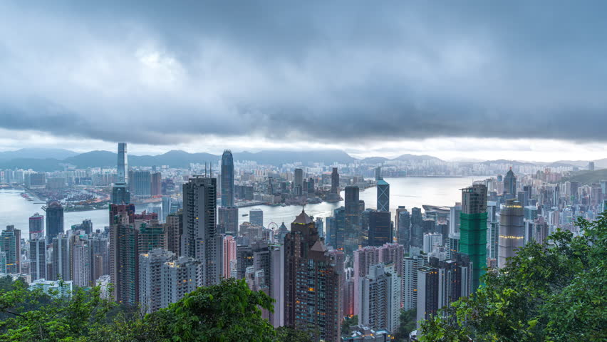 Time lapse of Rainstorm in Hong Kong.