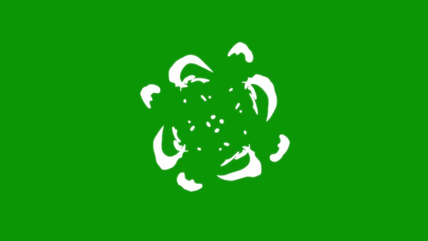 2D FX cartoon smoke explosion with shine smoke blast, Flash smoke burst explode shiny explosion elements. hand drawn flash FX for action effects and cartoon visuals on green screen background. 4k