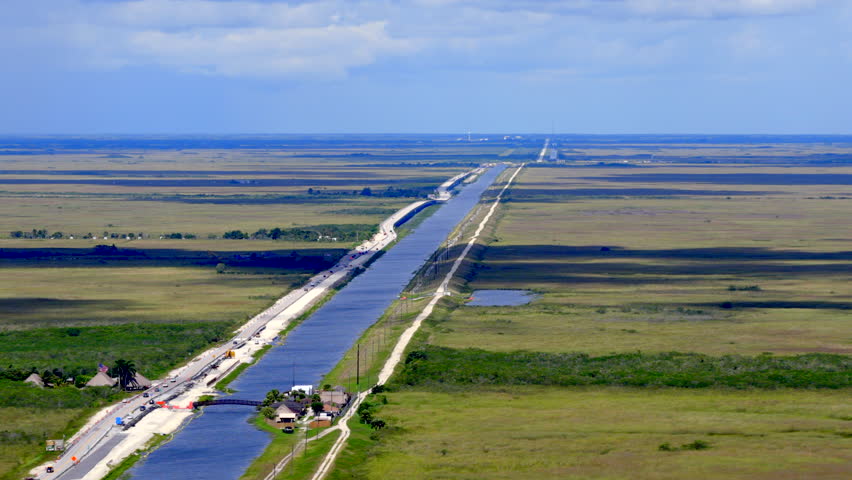 Tamiami Trail Miami. Aerial drone footage 2025 road expansion project