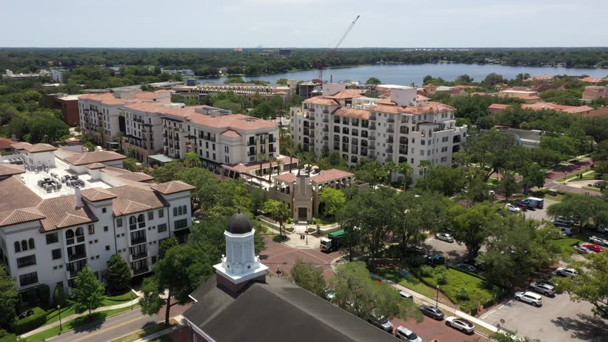 Aerial View Of The Alfond Inn Boutique Hotel In Winter Park, Florida, United States.