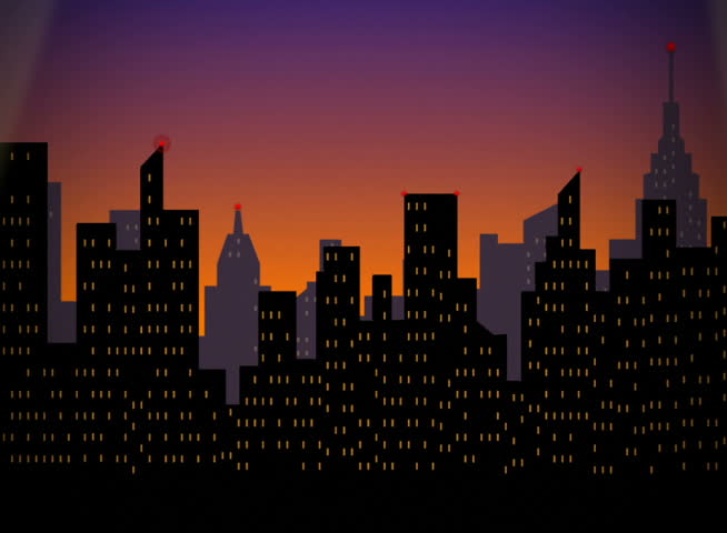 Evening City Skyline Silhouette And Stock Footage Video 100 Royalty Free Shutterstock