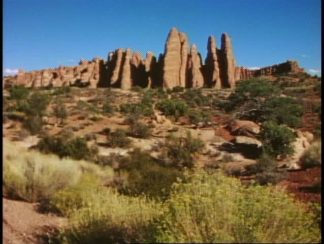 Arches National Park, Moab, Utah, wide shot of rock formations