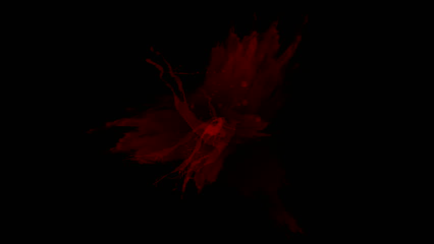splash blood & red dyestuff ink.