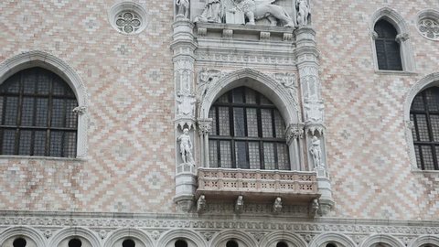Architectural details of Doge's Palace, Venice, Italy 
