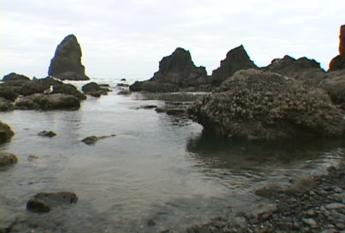 Scenic of Haystack Rock in Cannon Beach, Oregon.