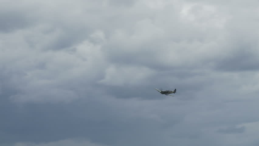 Supermarine Spitfire fighter plane from World War II flying.