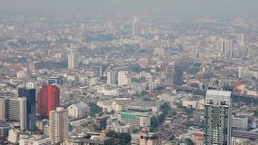1920x1080 hidef, hdv - Aerial view over tall buildings of the city. Thailand, Bangkok