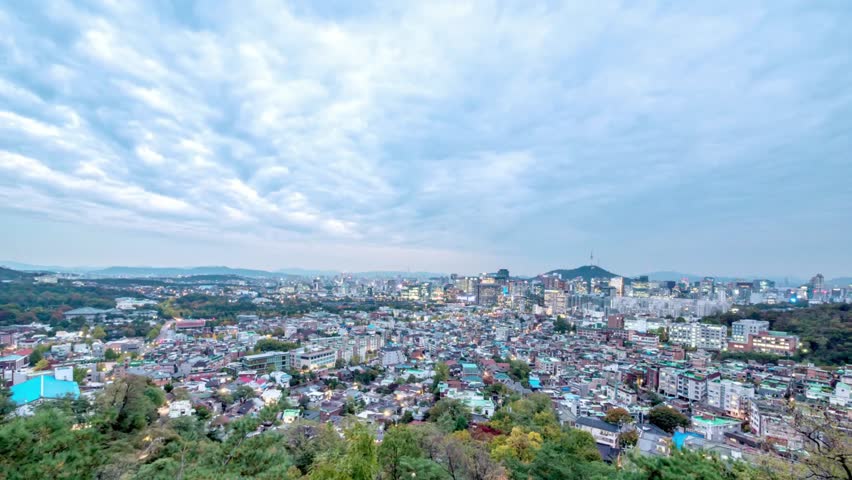 Panoramic view of seoul cityscape with buildings and skyline in south korea