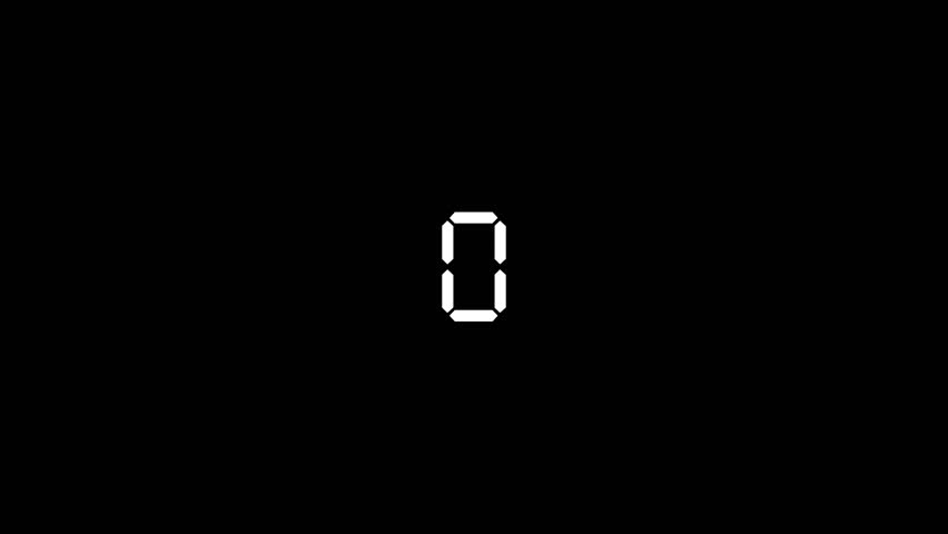 Simple circle 6 second countdown 6 to 0 second radar animation on black background. 4K Video.