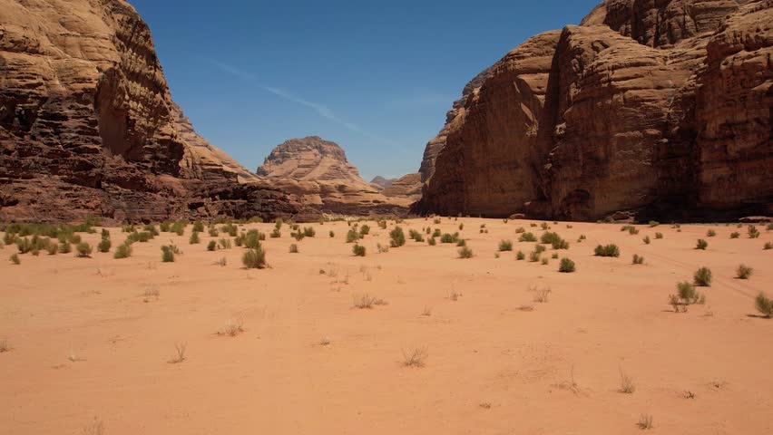 Jordan Wadi Rum Desert Rock Formations Sand Dunes Another Planet Drone 4k
