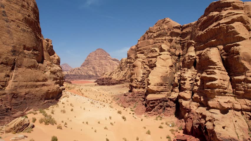 Jordan Wadi Rum Desert Rock Formations Sand Dunes Another Planet Drone 4k
