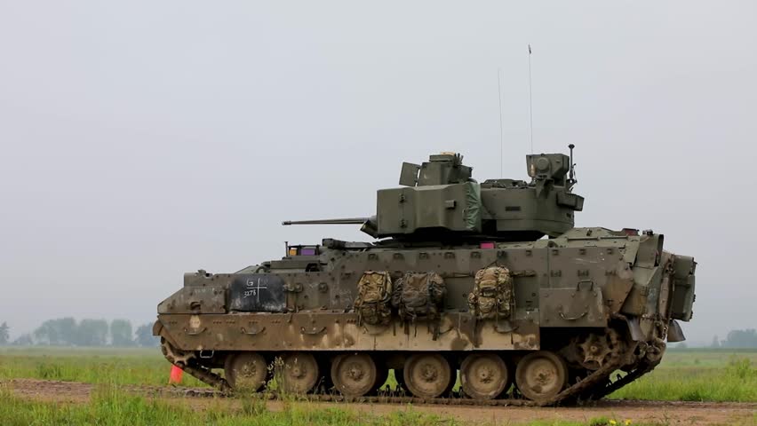 The 3rd Infantry Division fires a Bradley Fighting Vehicle during a combined arms live-fire exercise (CALFEX) at the Grafenwoehr Training Area, July 29, 2025.