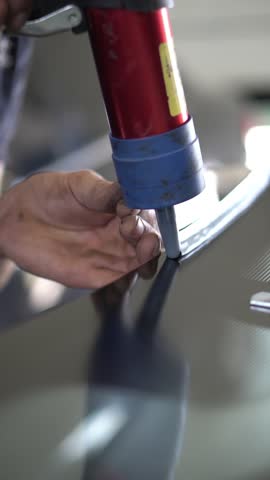Squeezing sealant glue from a tube using an air gun
