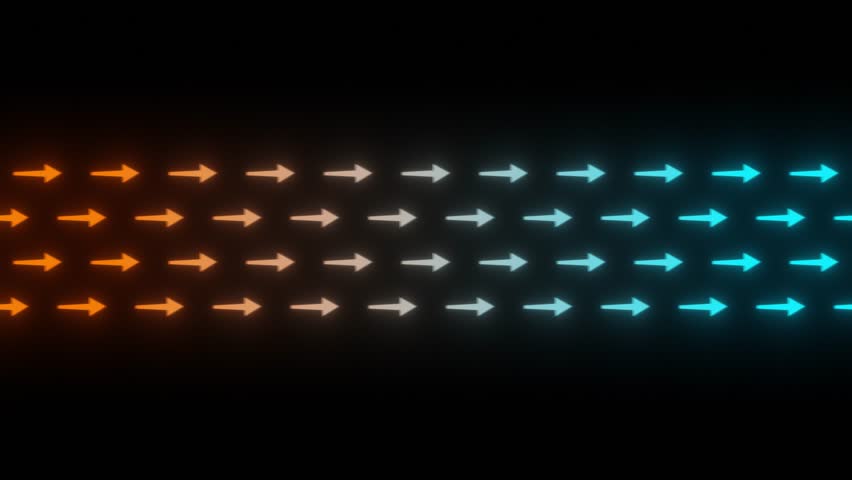 Hot and Cold Airflow Animation. Temperature Gradient with Arrows. 4K