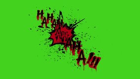 Animated "HAHA" text with splatter effect on green screen. Ideal for comedy, cartoons, or social media videos. Easy chroma keying - Powered by Shutterstock - Get 15% off with code: PIKWIZARD15