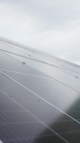 Solar panels generating clean electricity from sunlight, part of an eco-friendly power station supporting environmental sustainability. High quality 4k footage