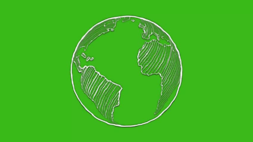 Hand-drawn animated Earth rotating on green screen. Perfect for environmental, travel, or educational videos. Easily customizable