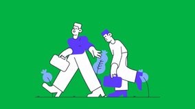 Happy and Tired Businessman Walking with Briefcase Green Screen Animation - Powered by Shutterstock - Get 15% off with code: PIKWIZARD15