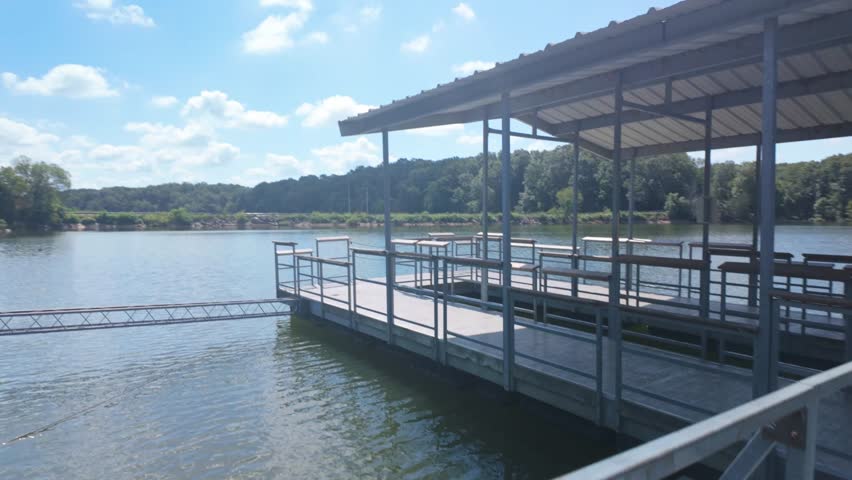 Fishing dock at Fellows Lake in Springfield Missouri.